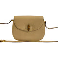 Gucci Beige Leather Bamboo Pochette Shoulder Bag (Pre-Owned)
