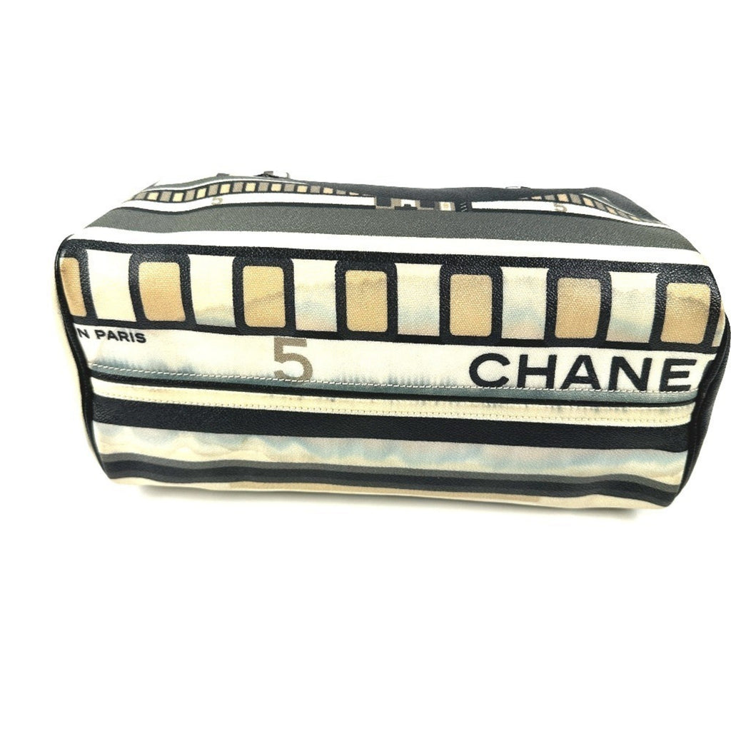 Chanel Black Yellow Pvc Boston Bag Handbag (Pre-Owned)