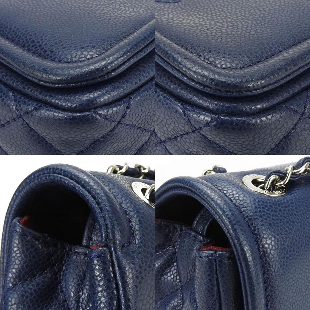 Chanel Matelasse Navy Grained Calfskin Shoulder Bag (Pre-Owned)