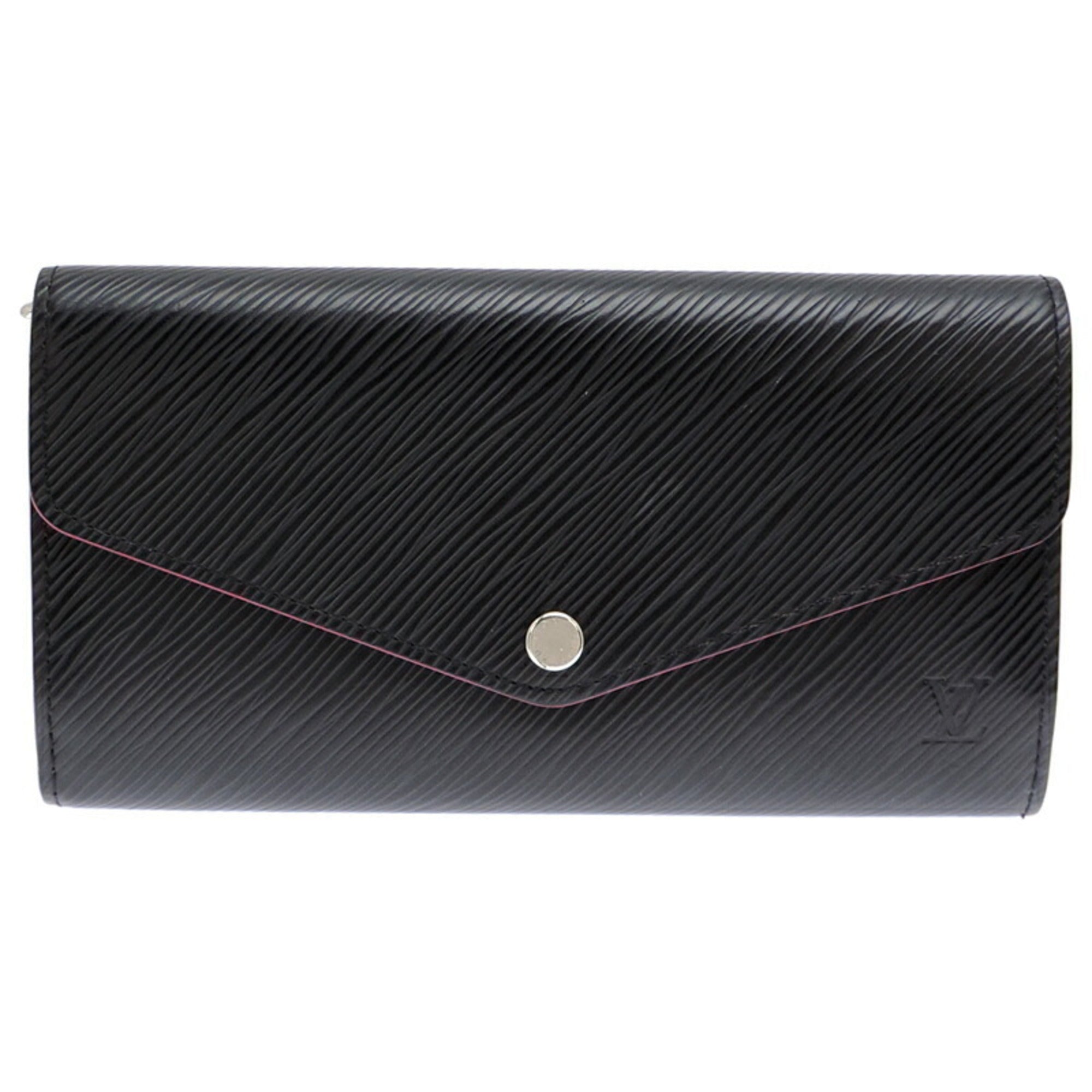 Louis Vuitton Black Hot Pink Noir Pink Epi Leather Long Wallet (Bi-Fold) (Pre-Owned)