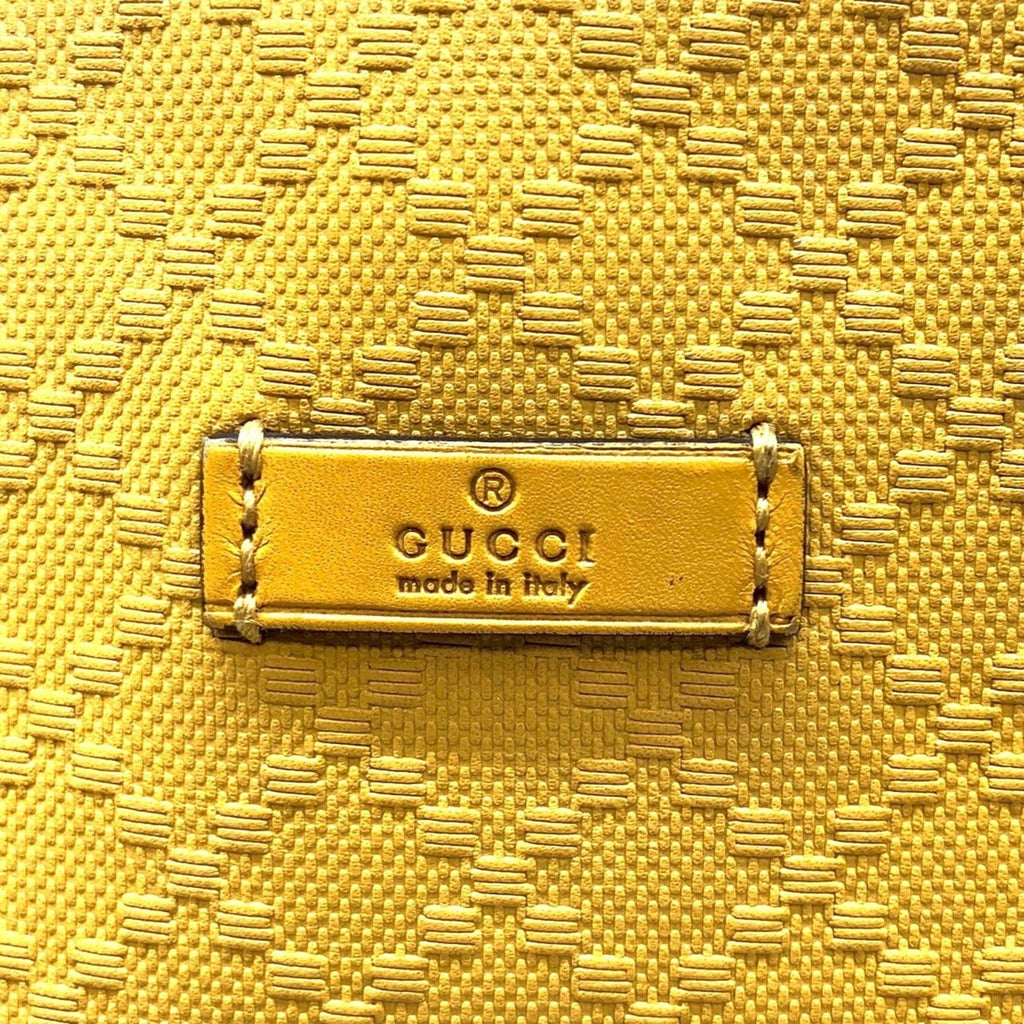 Gucci Diamante Yellow Leather Shoulder Bag Tote Bag (Pre-Owned)