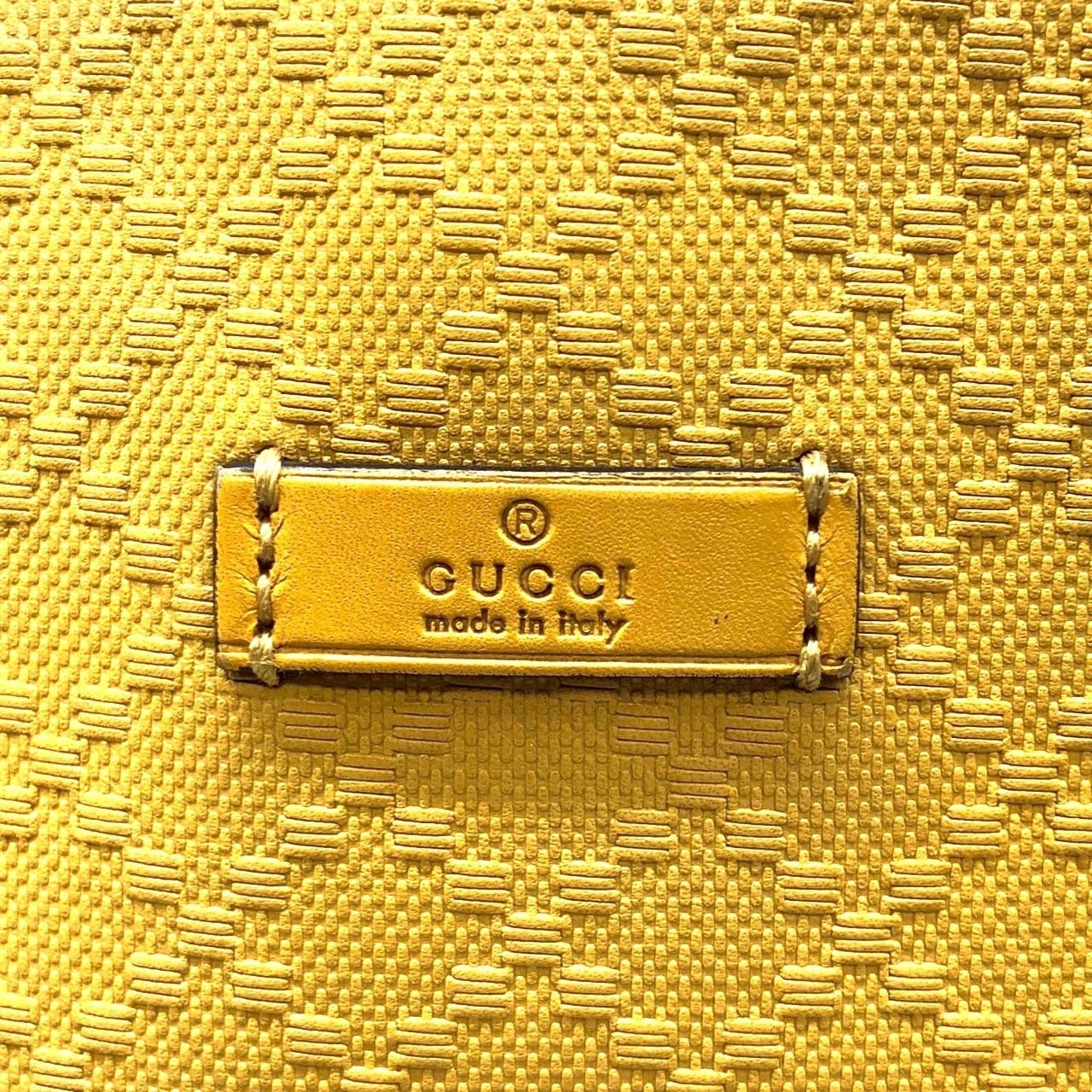 Gucci Diamante Yellow Leather Shoulder Bag Tote Bag (Pre-Owned)