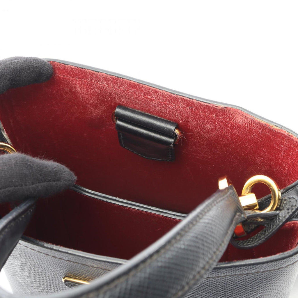 Prada Saffiano Black Leather Handbag (Pre-Owned)