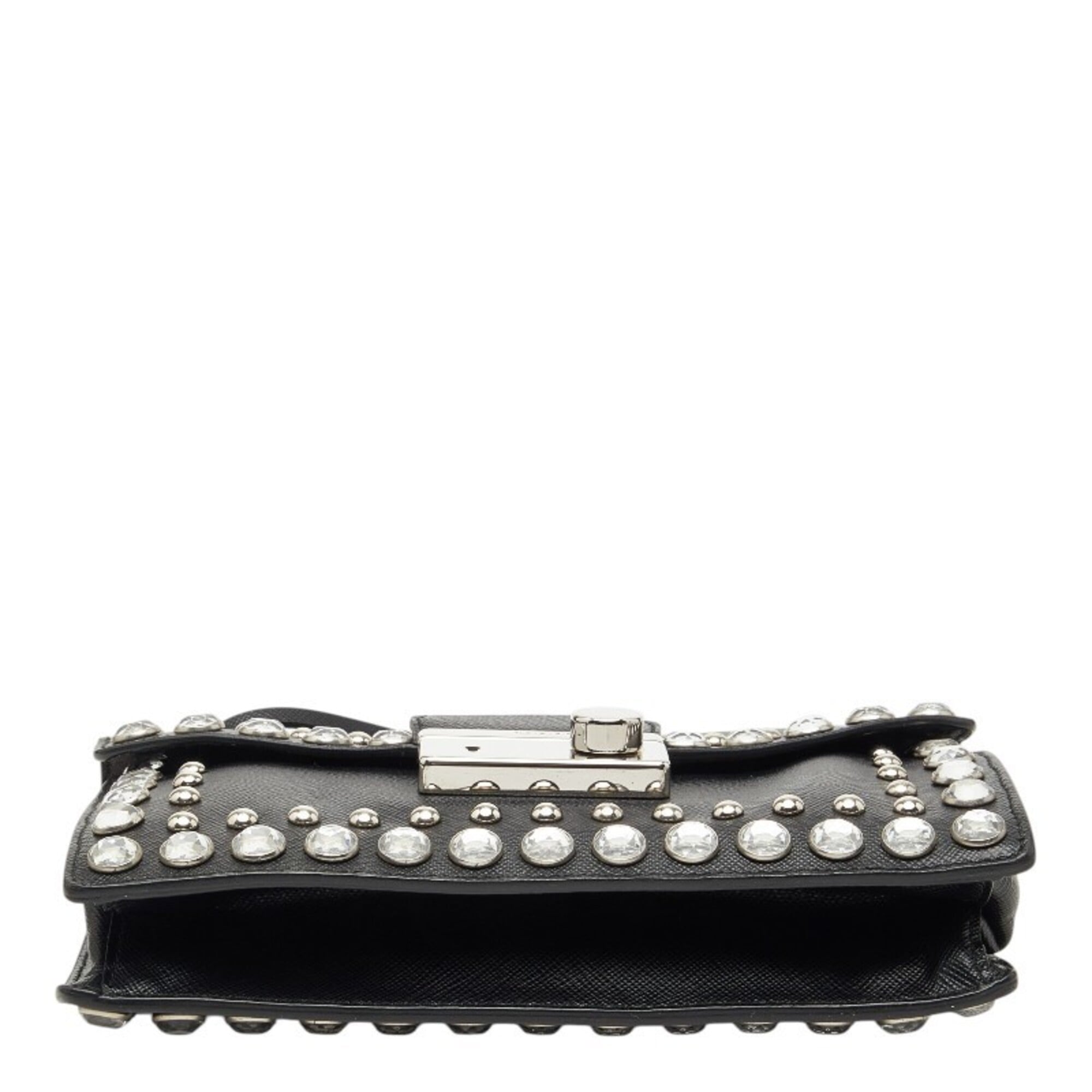Prada Black Leather Handbag Shoulder Bag (Pre-Owned)