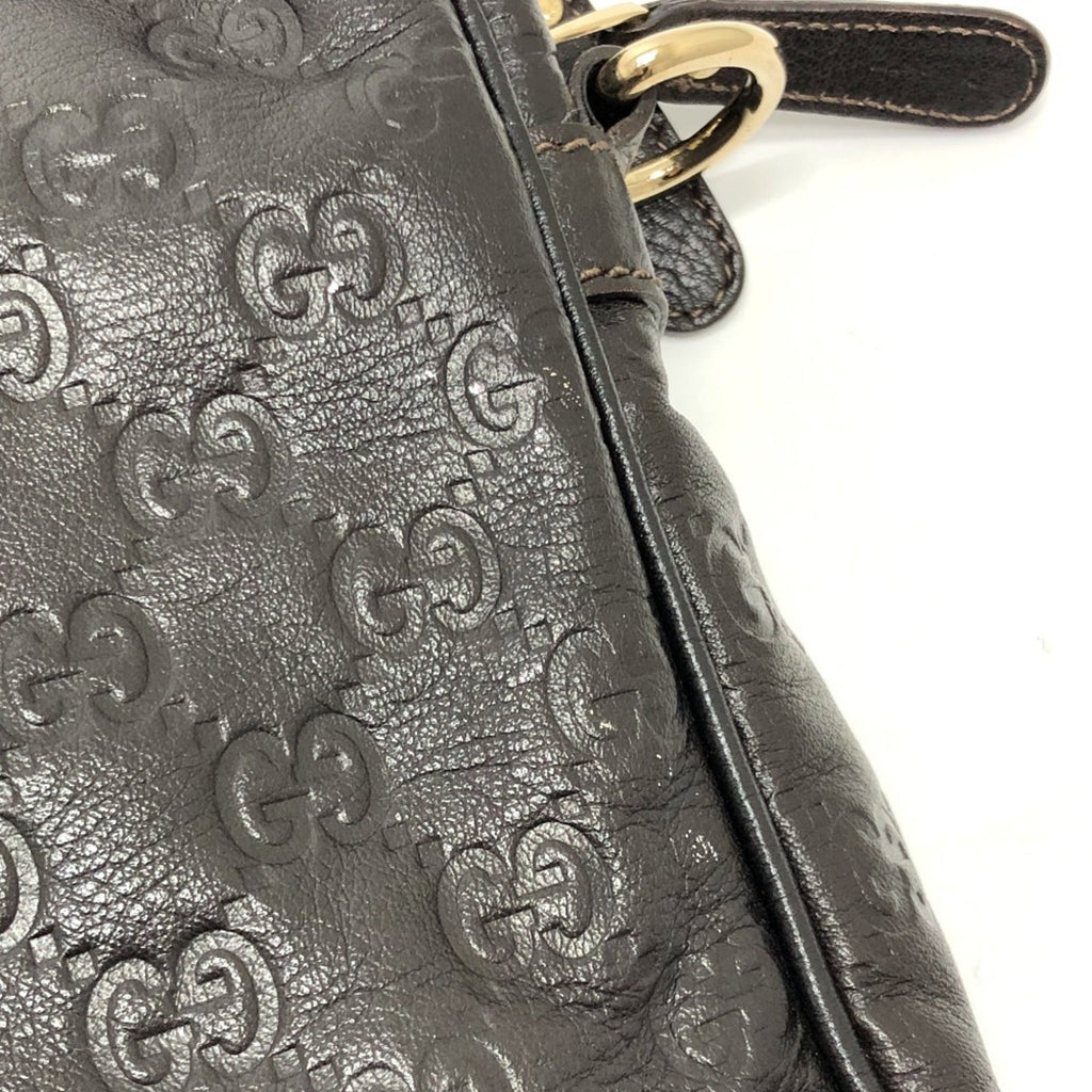 Gucci Brown Leather Briefcase Handbag (Pre-Owned)