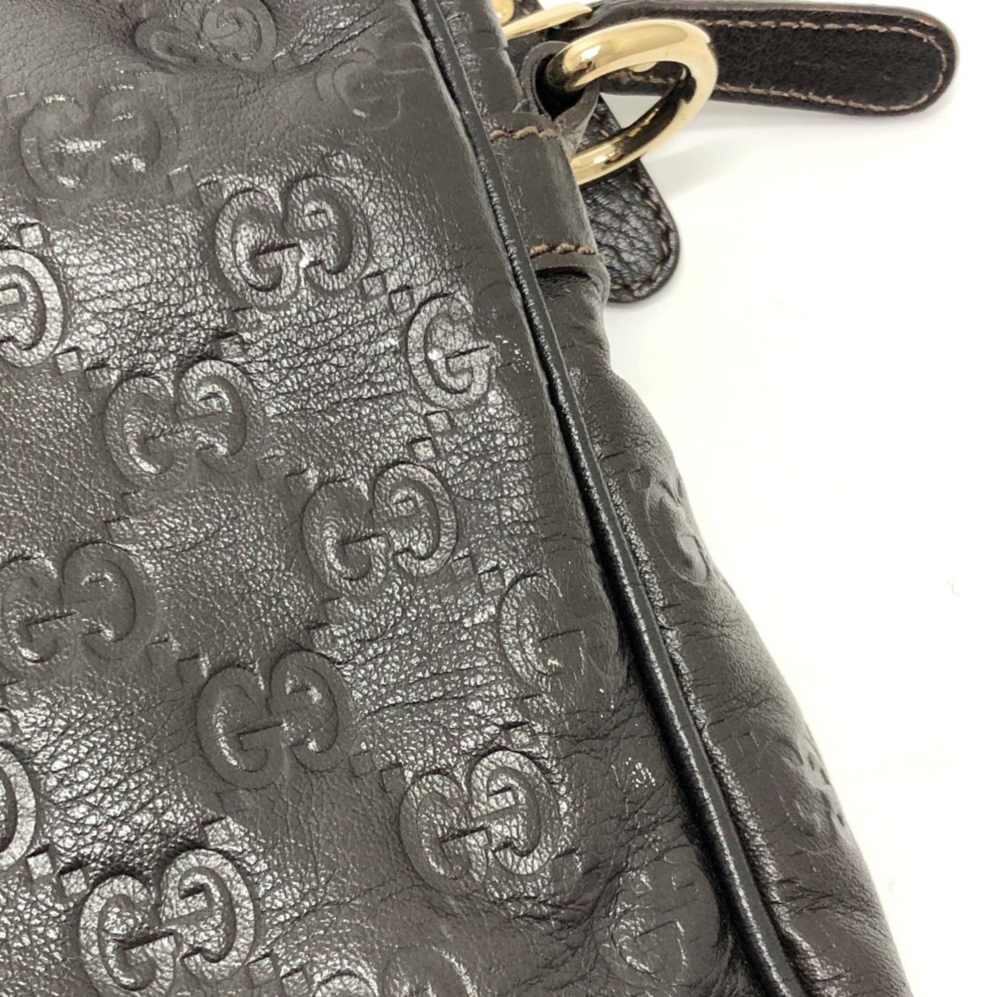 Gucci Brown Leather Briefcase Handbag (Pre-Owned)