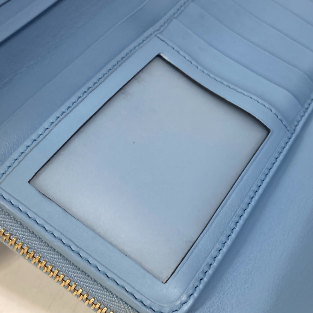 Gucci Blue Leather Long Wallet (Bi-Fold) (Pre-Owned)