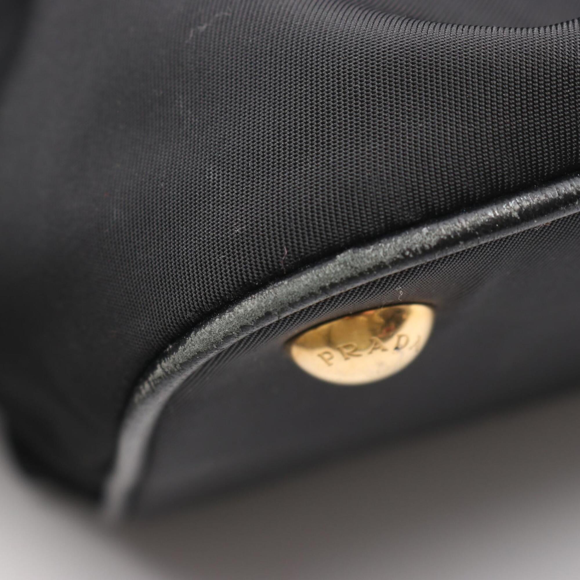 Prada Black Nylon Leather Handbag (Pre-Owned)