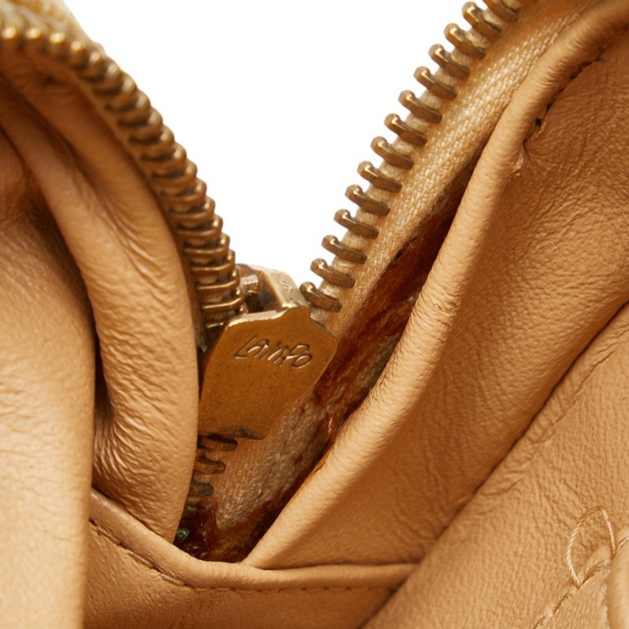 Chanel Beige Brown Canvas Leather Handbag (Pre-Owned)