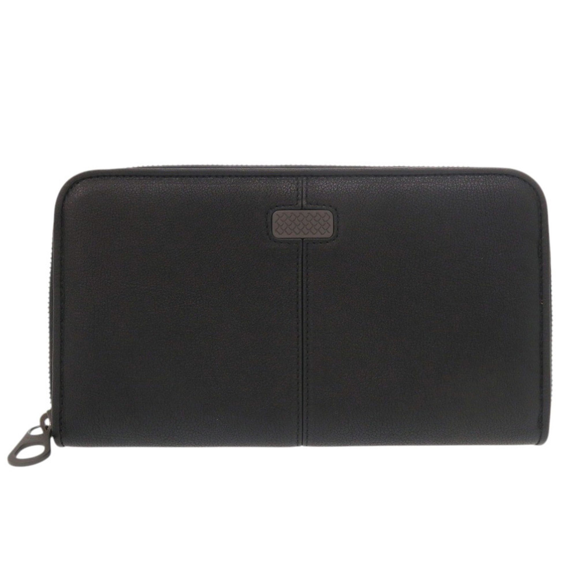 Bottega Veneta Black Leather Long Wallet (Bi-Fold) (Pre-Owned)
