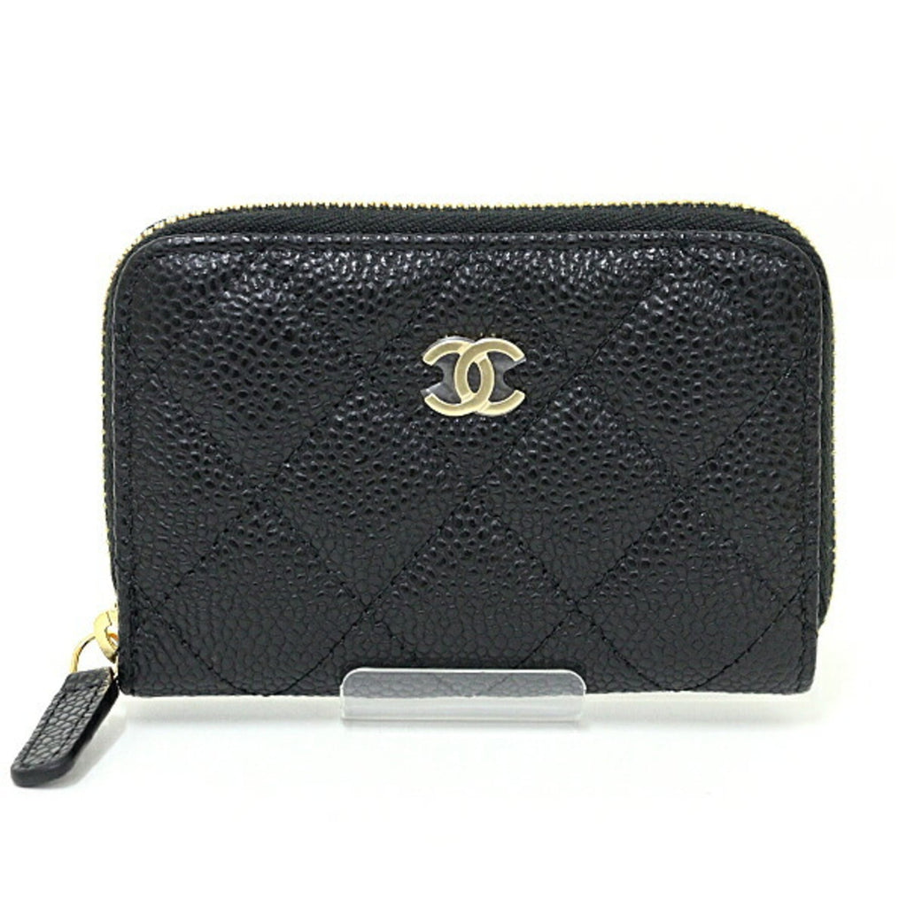 Chanel Black Leather Coin Purse/Coin Case (Pre-Owned)