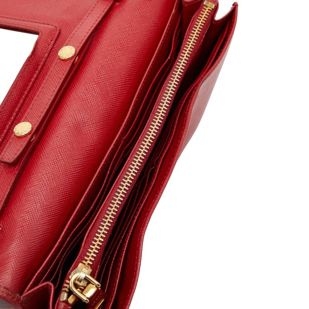 Prada Red Color Leather Shoulder Bag (Pre-Owned)