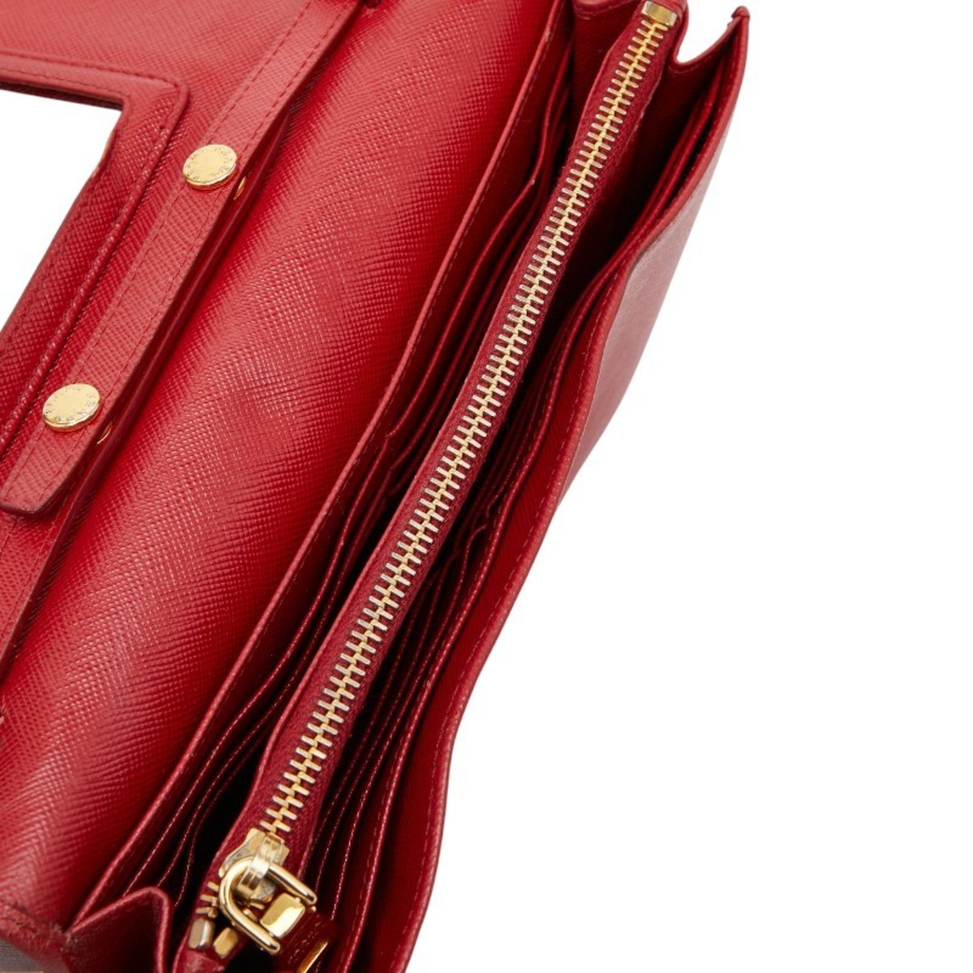Prada Red Color Leather Shoulder Bag (Pre-Owned)