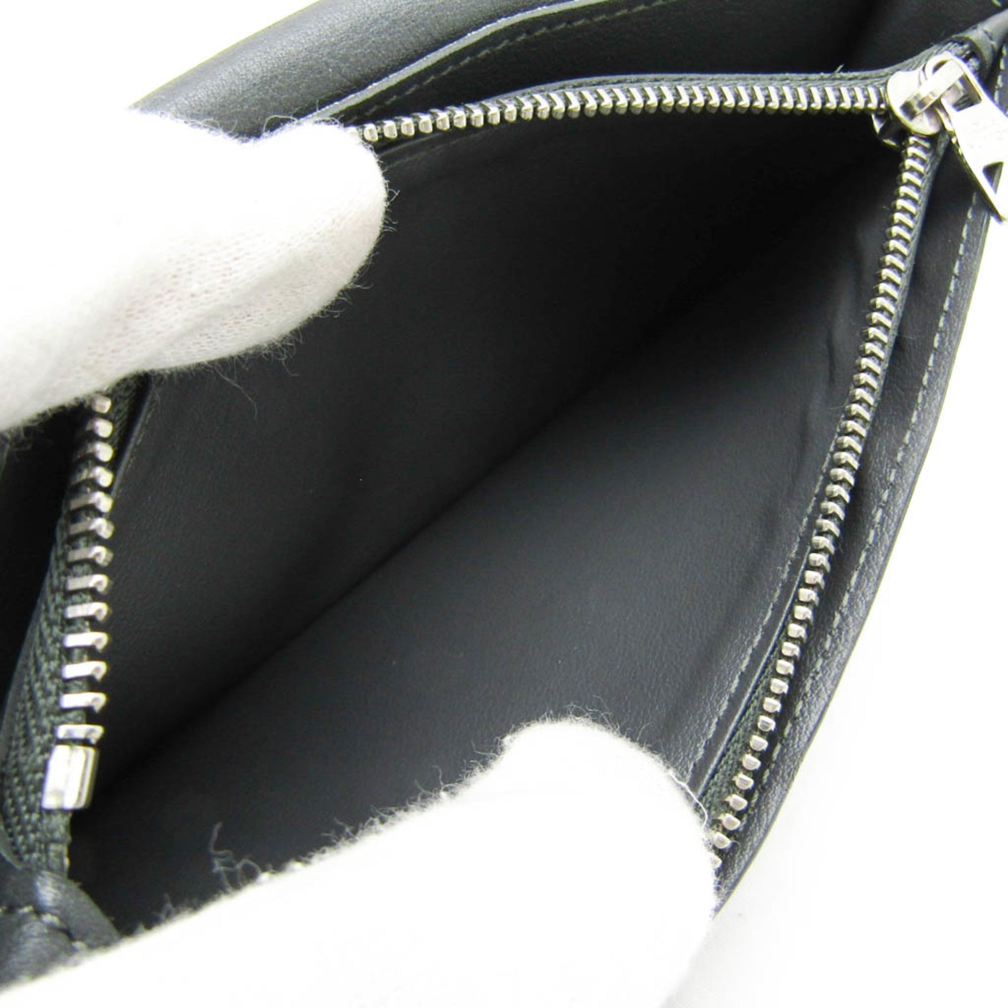 Louis Vuitton Taurillon Lv Charcoal Leather Long Wallet (Bi-Fold) (Pre-Owned)