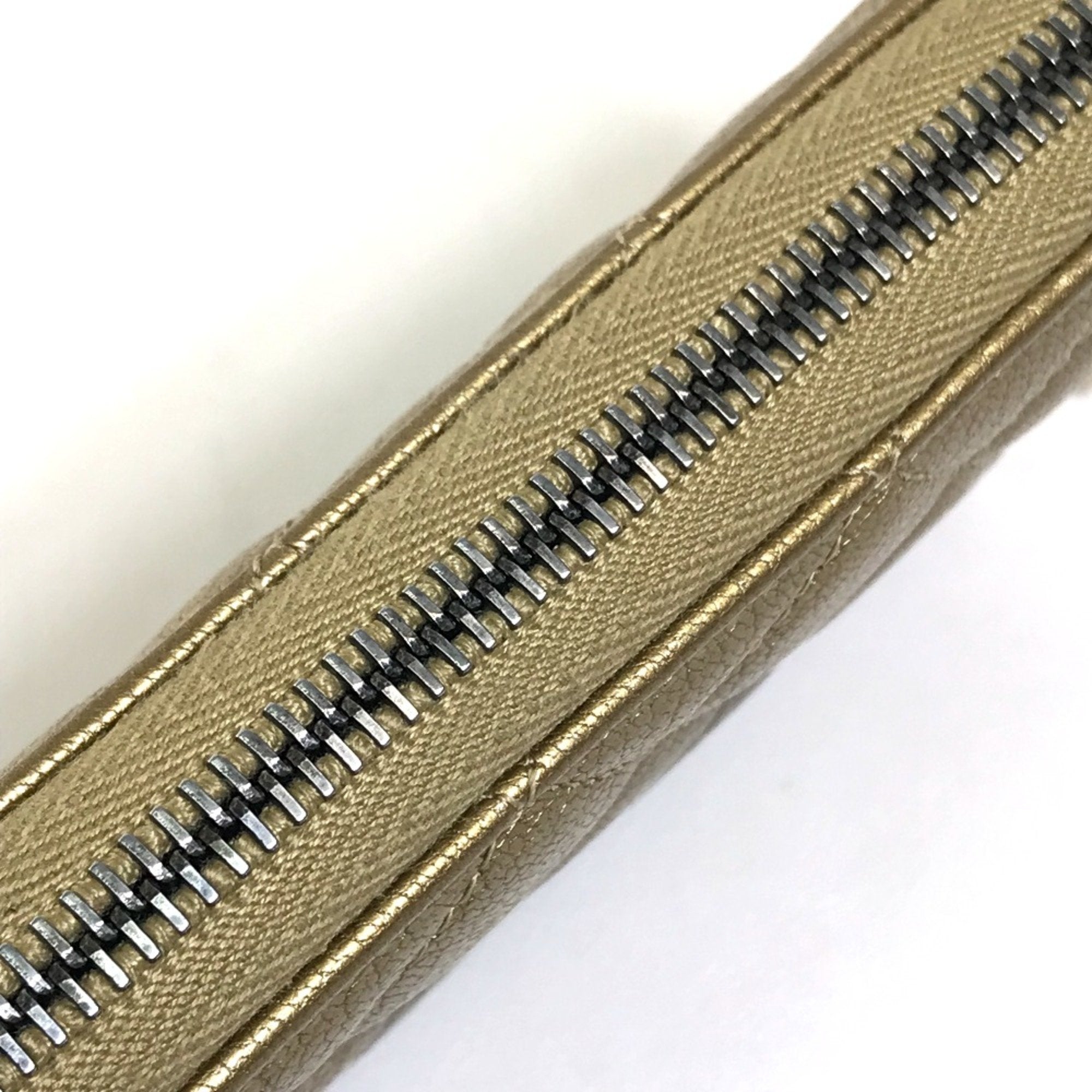 Chanel Gold Leather Long Wallet (Bi-Fold) (Pre-Owned)