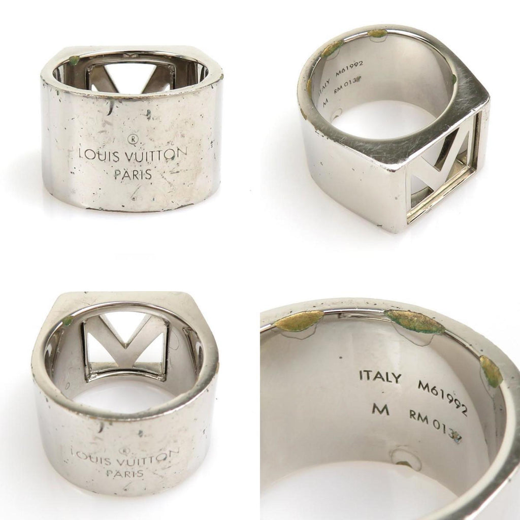 Louis Vuitton Silver Metal Band Ring (Pre-Owned)