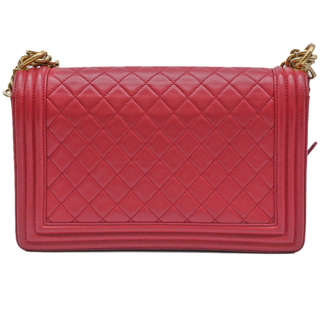 Chanel Red Color Leather Shoulder Bag (Pre-Owned)