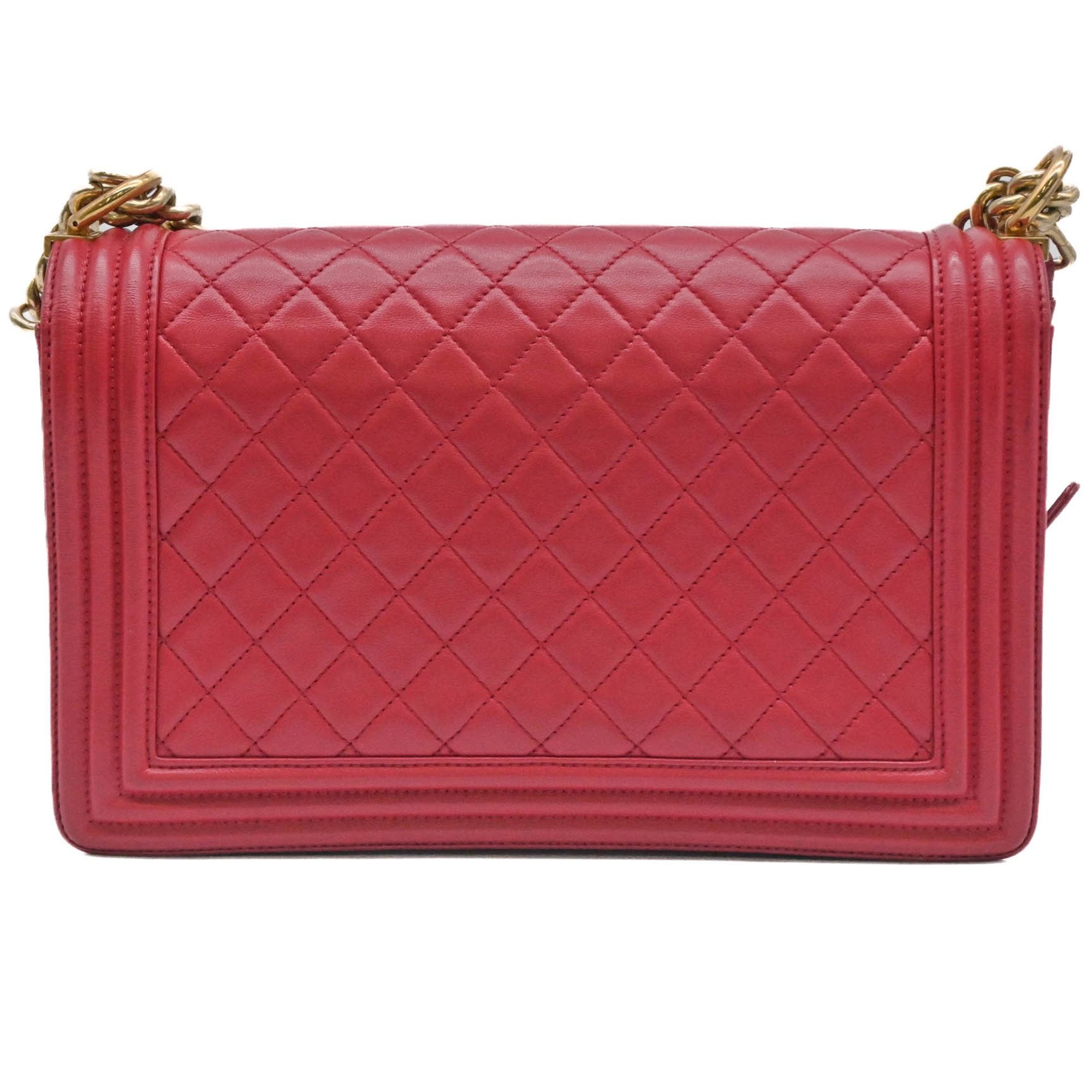 Chanel Red Color Leather Shoulder Bag (Pre-Owned)