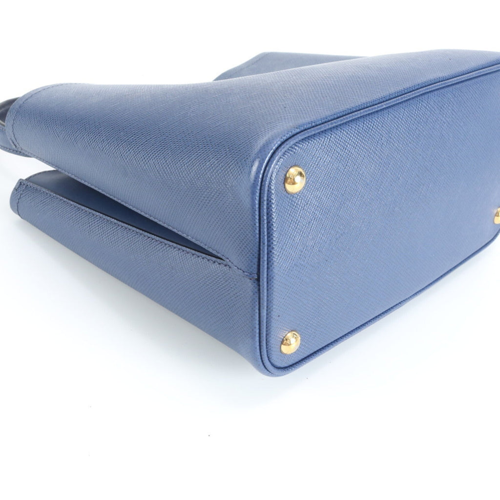 Prada Blue Leather Handbag Tote Bag (Pre-Owned)