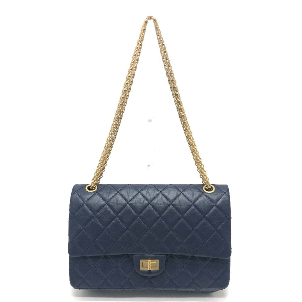 Chanel Navy Leather Shoulder Bag (Pre-Owned)