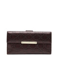 Gucci Brown Leather Long Wallet (Bi-Fold) (Pre-Owned)