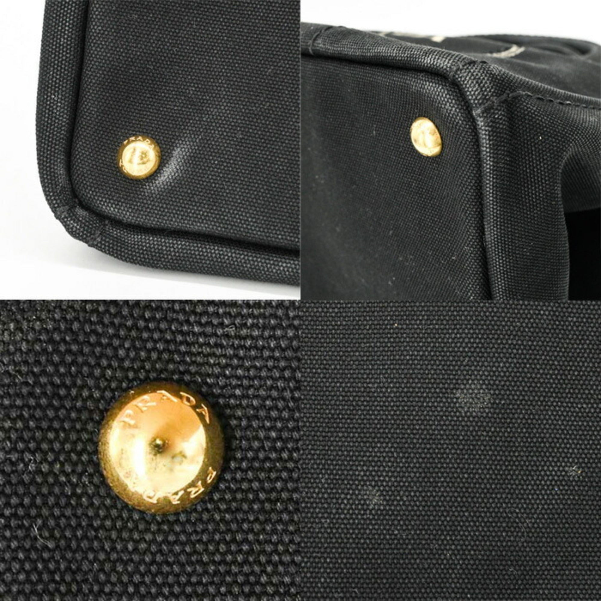 Prada Black Denim Handbag Shoulder Bag Tote Bag (Pre-Owned)