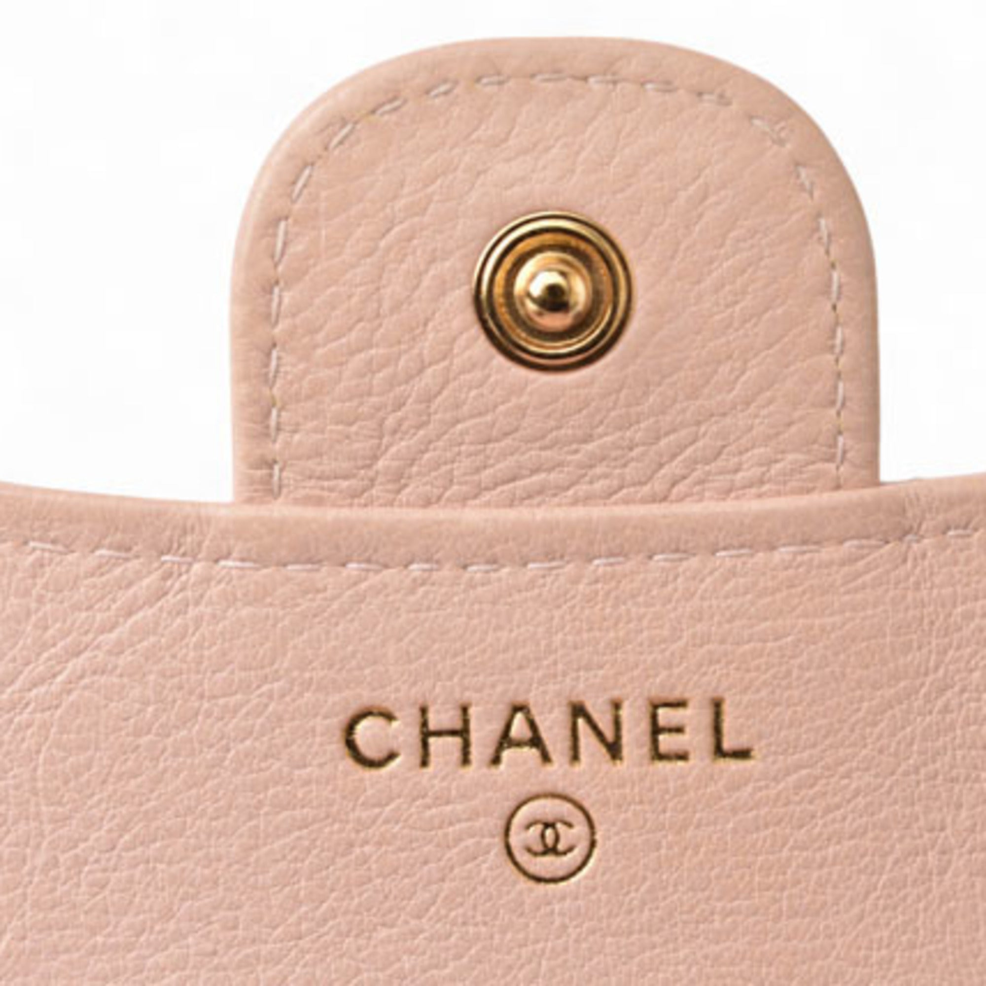 Chanel Baby Pink Leather Wallet (Tri-Fold) (Pre-Owned)