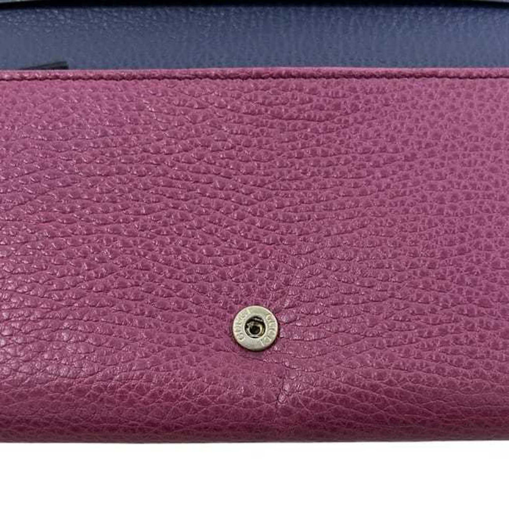 Gucci Purple Leather Long Wallet (Bi-Fold) (Pre-Owned)