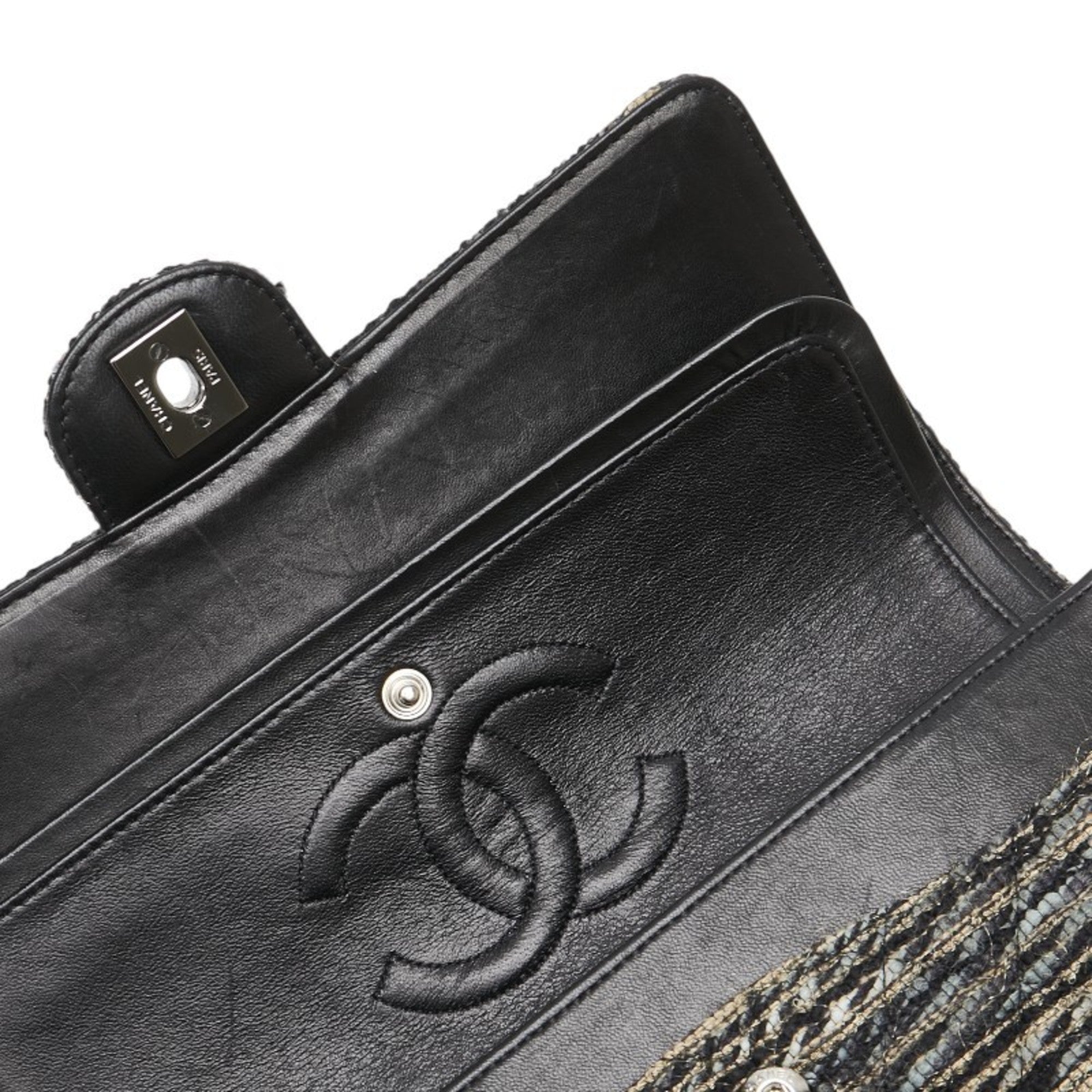 Chanel Matelasse Black Multi-Color Tweed Handbag Shoulder Bag (Pre-Owned)