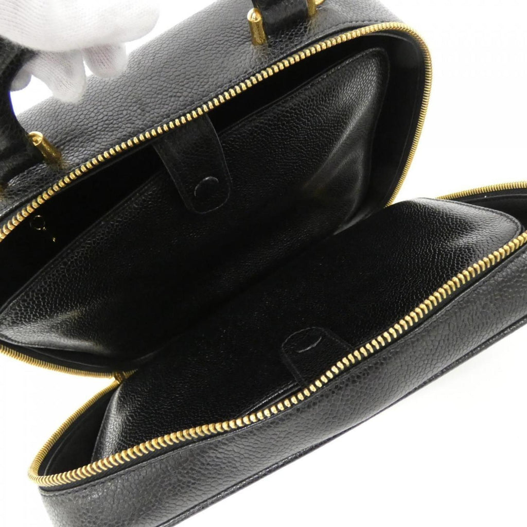 Chanel Black Caviar Leather Handbag (Pre-Owned)