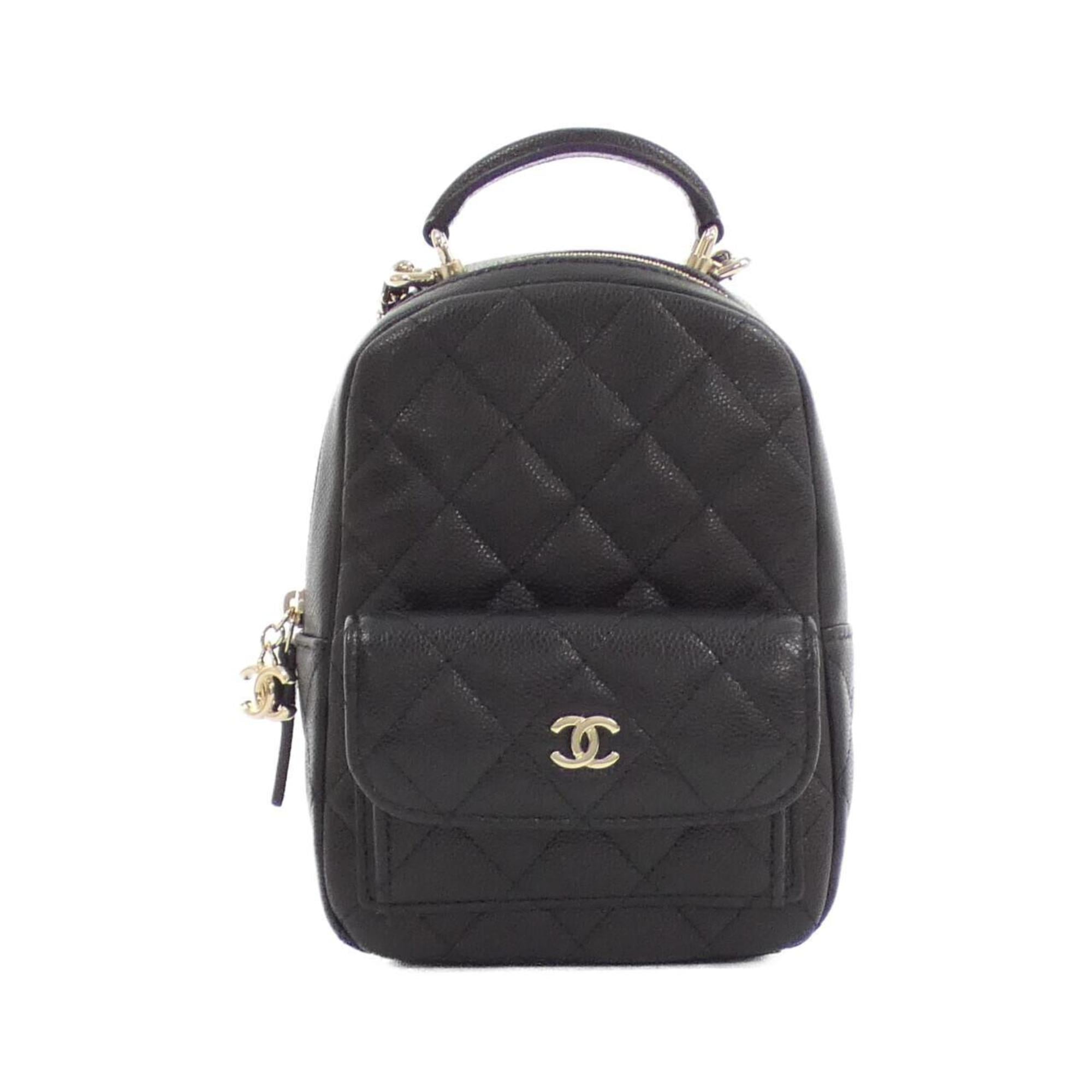 Chanel Black Grained Calfskin Backpack (Pre-Owned)