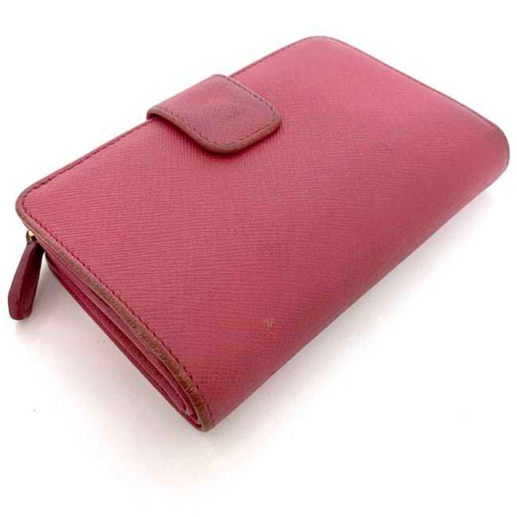 Prada Pink Saffiano Metal Wallet (Bi-Fold) (Pre-Owned)