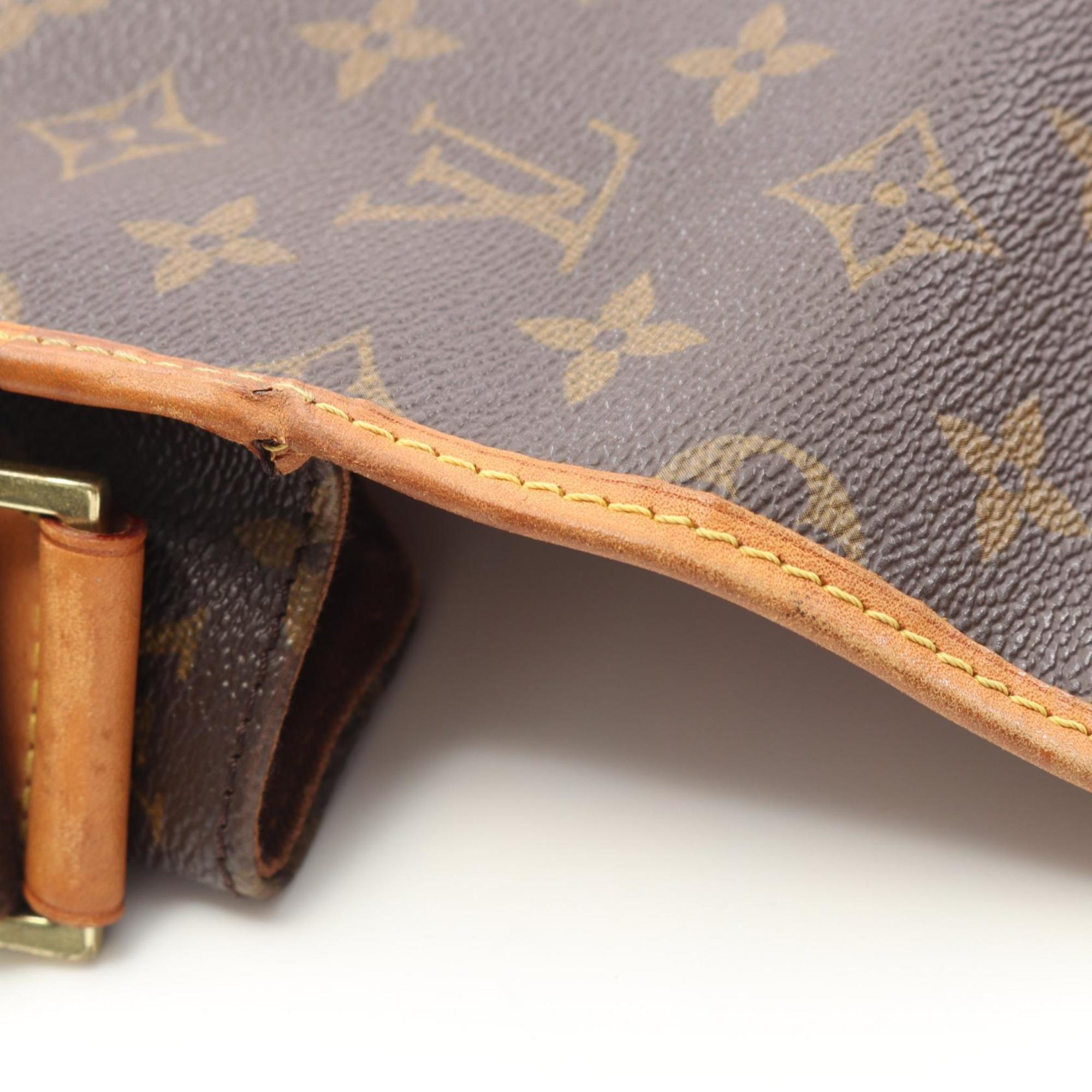 Louis Vuitton Brown Coated Canvas Leather Shoulder Bag (Pre-Owned)