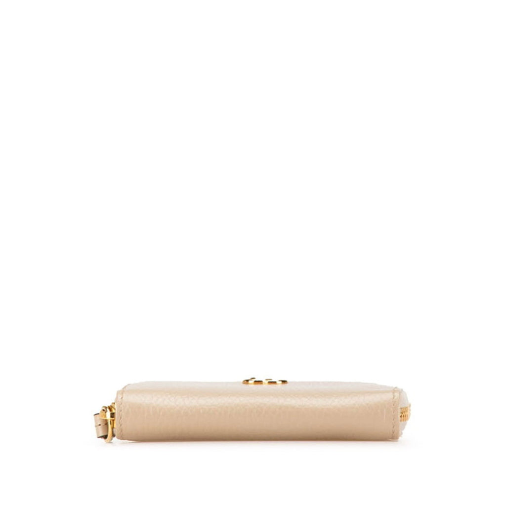 Gucci Gold Beige Leather Coin Purse/Coin Case (Pre-Owned)