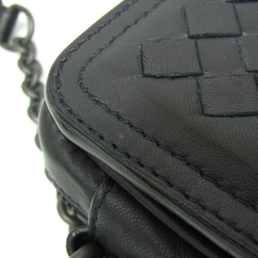 Bottega Veneta Belt Flap Camera Bag Intrecciato Nappa Navy Leather Shoulder Bag Bag (Pre-Owned)
