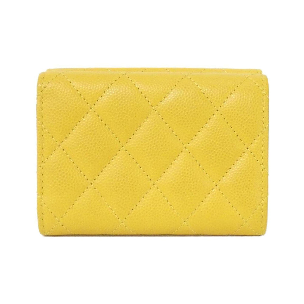 Chanel Dark Yellow Grained Calfskin Wallet (Bi-Fold) (Pre-Owned)