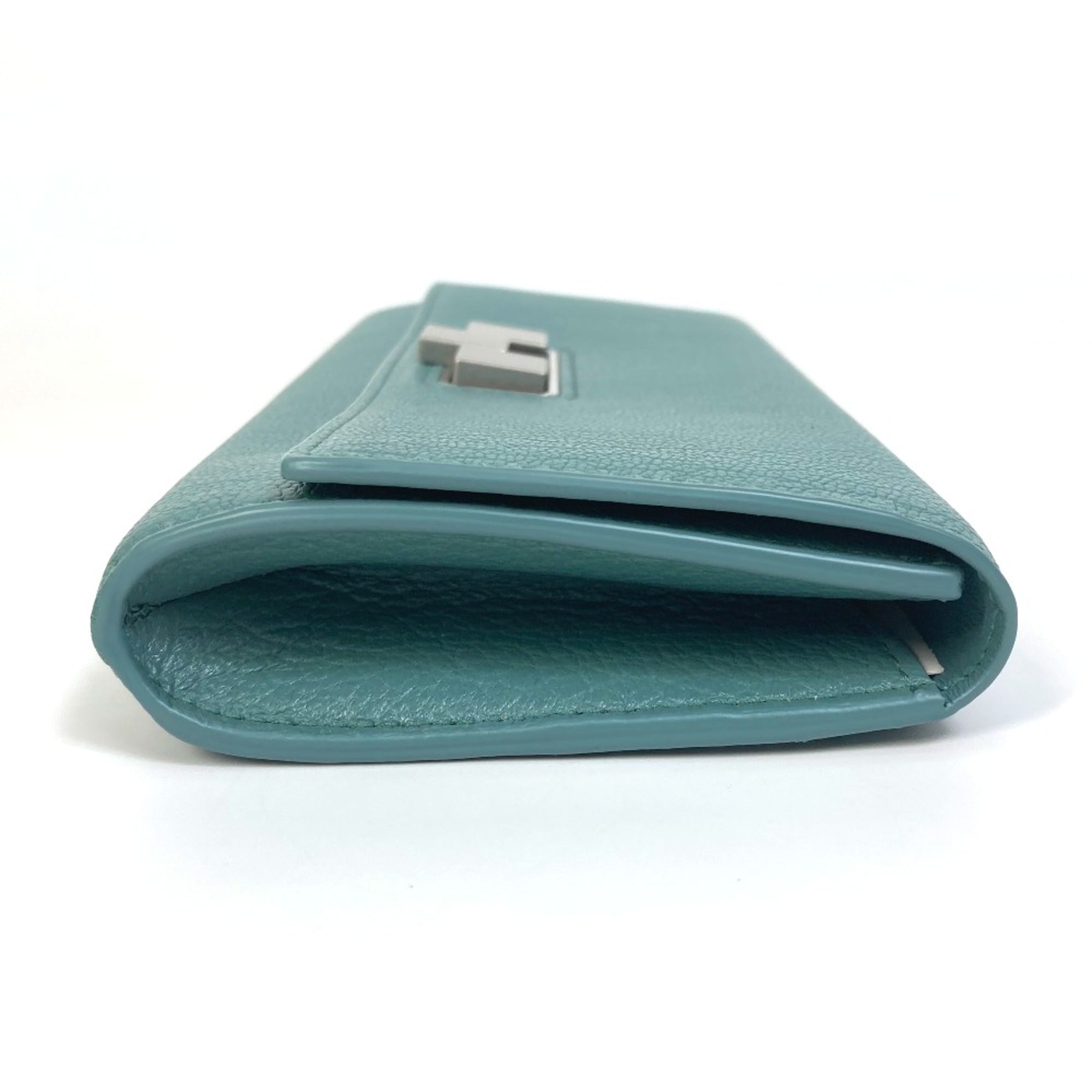 Bottega Veneta Blue Leather Long Wallet (Bi-Fold) (Pre-Owned)