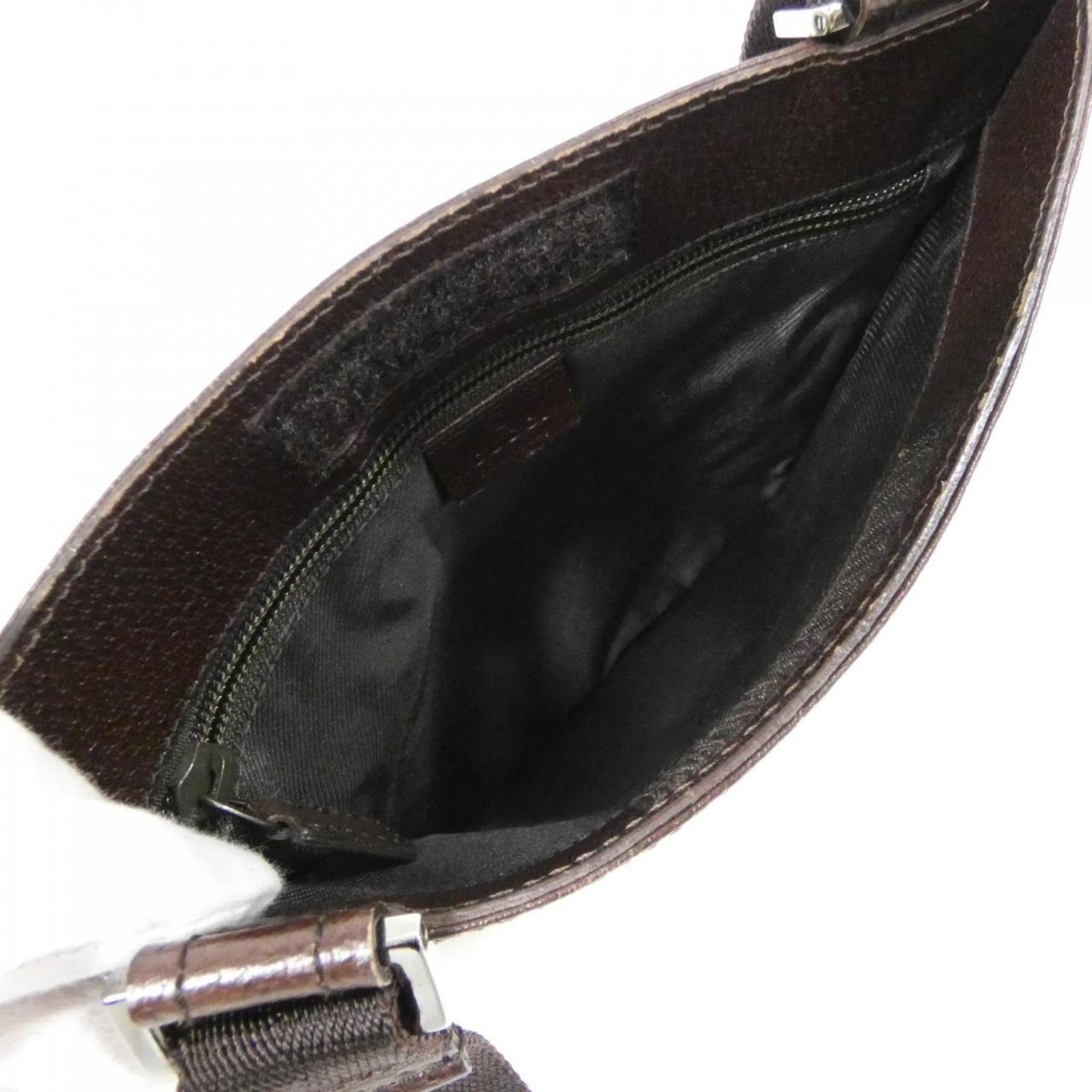 Gucci Beige Brown Gg Canvas Shoulder Bag (Pre-Owned)
