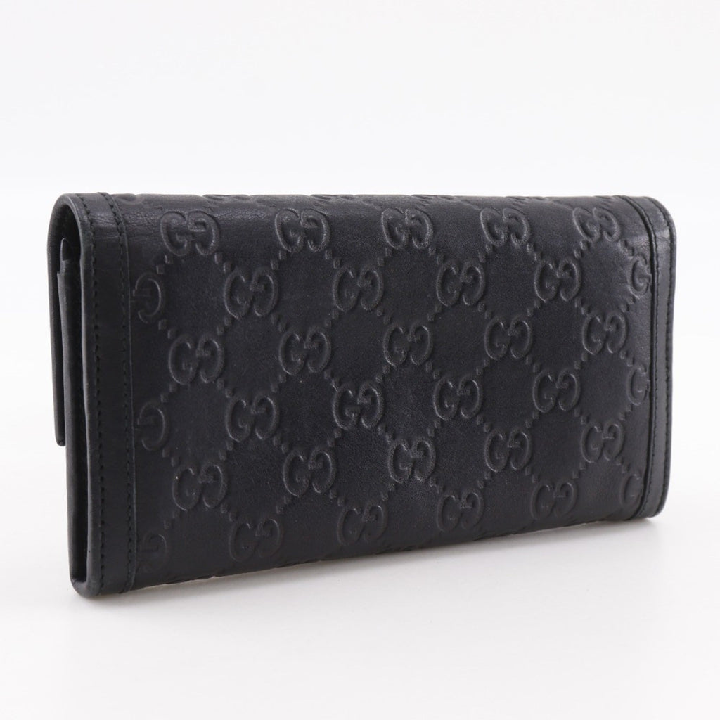 Gucci Black Leather Long Wallet (Bi-Fold) (Pre-Owned)