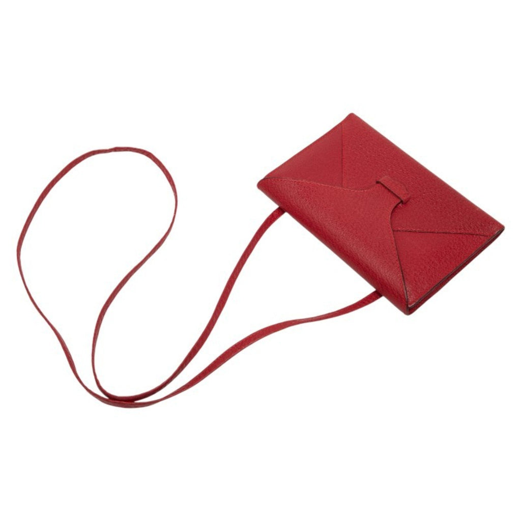 Gucci Red Color Leather Chain/Shoulder Wallet (Pre-Owned)