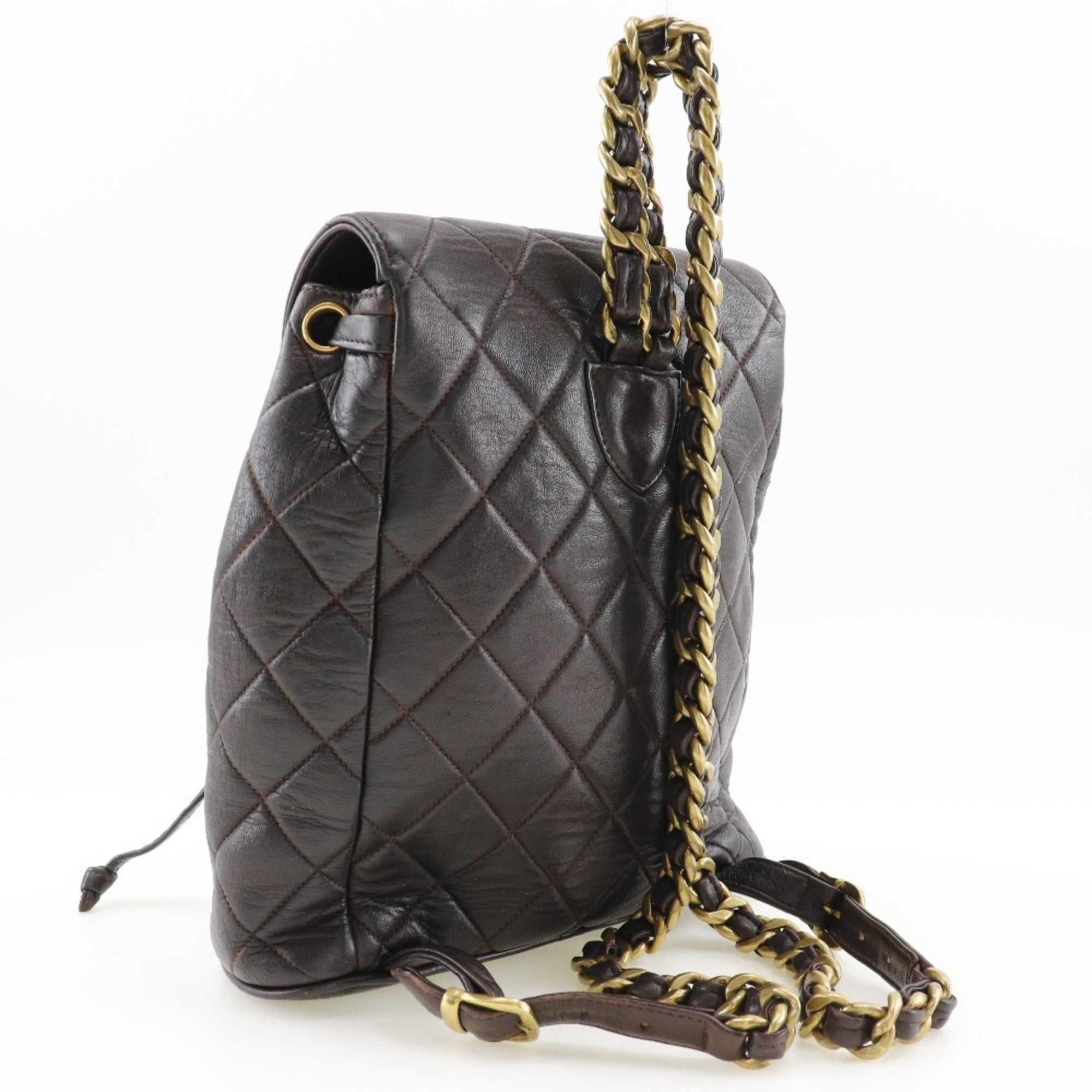 Chanel Brown Leather Backpack (Pre-Owned)