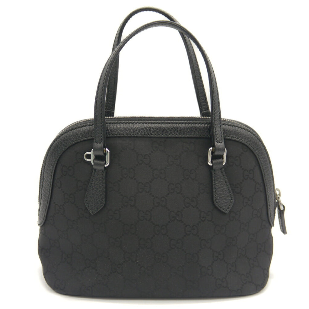 Gucci Black Nylon Leather Handbag Shoulder Bag (Pre-Owned)