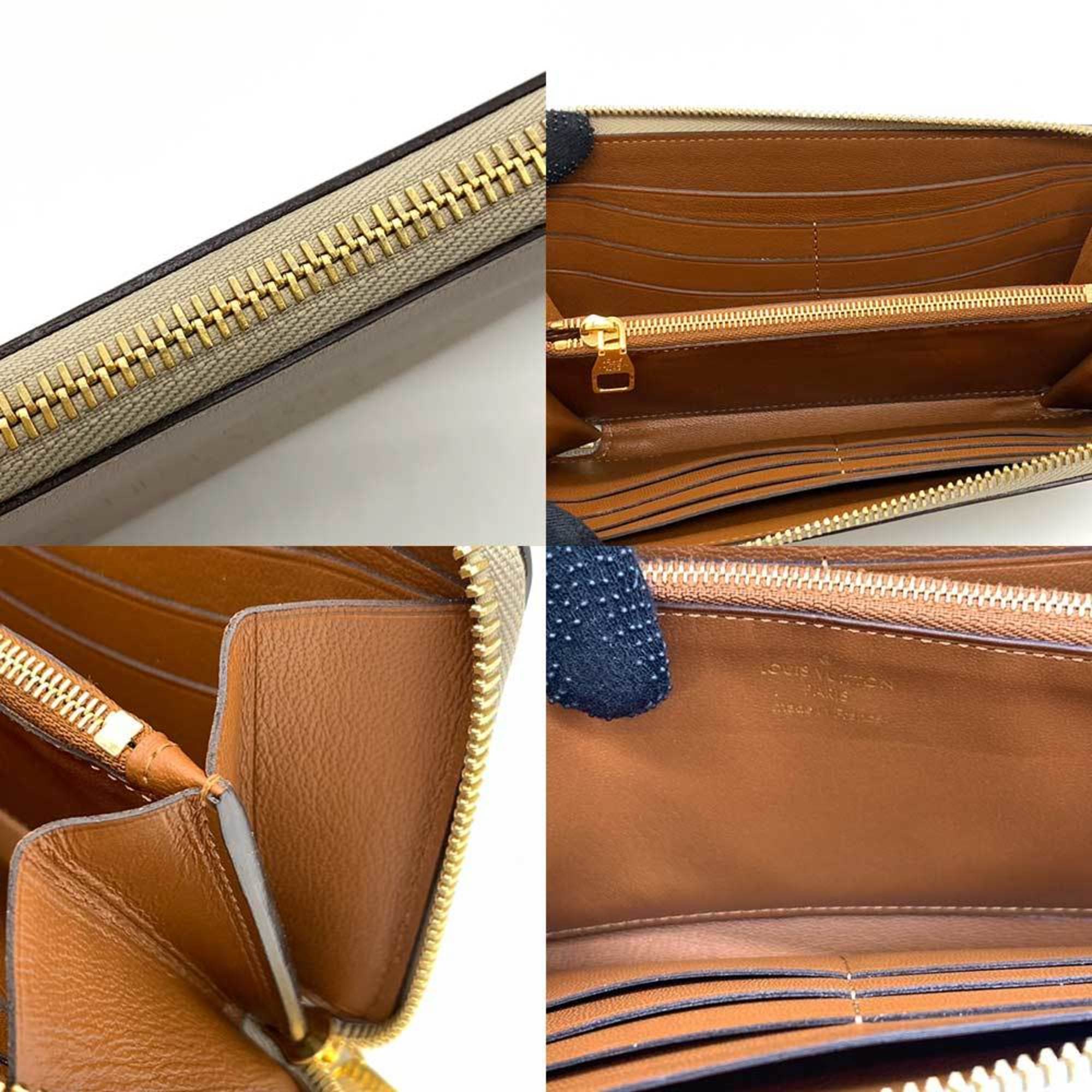 Louis Vuitton Parnassea Beige Leather Long Wallet (Bi-Fold) (Pre-Owned)