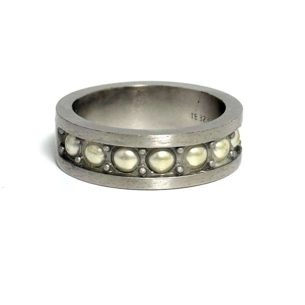 Louis Vuitton Artificial Pearl Metal Band Ring (Pre-Owned)