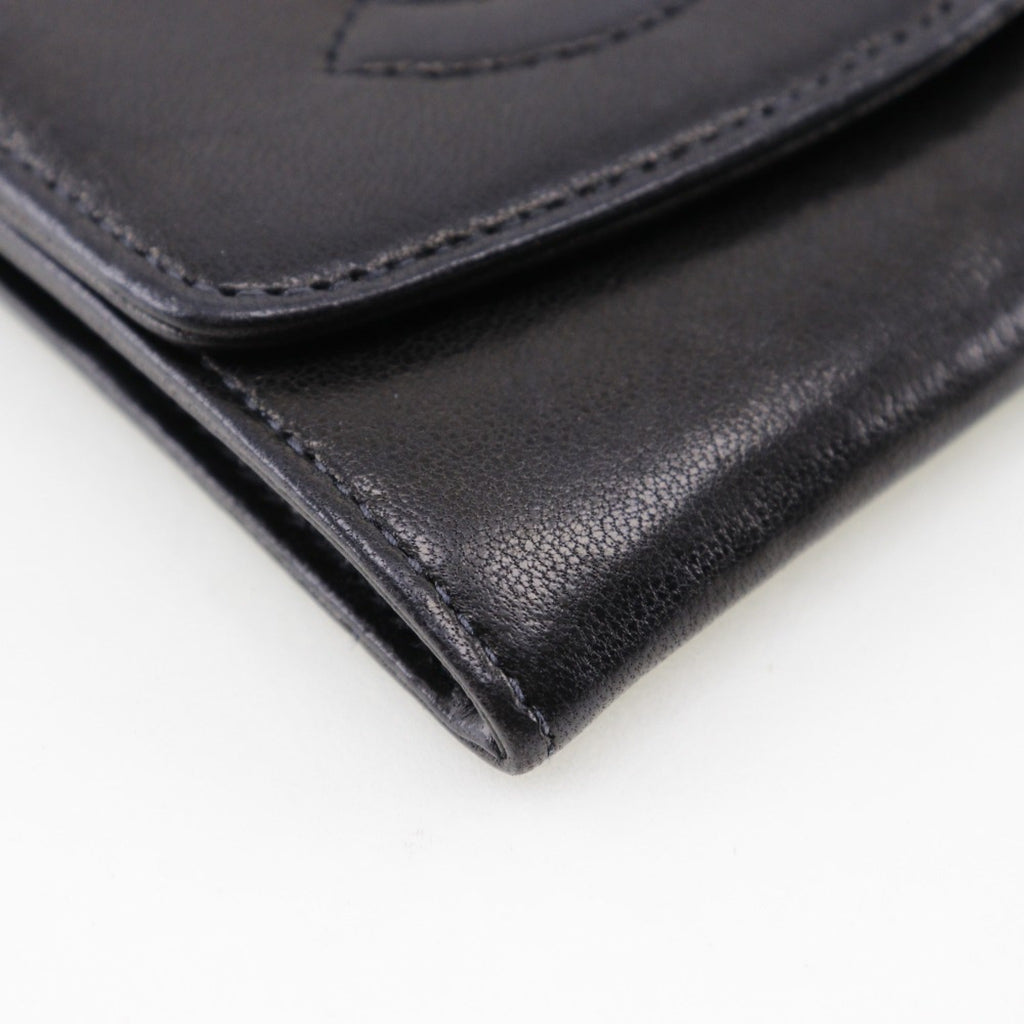 Chanel Black Leather Coin Purse/Coin Case (Pre-Owned)
