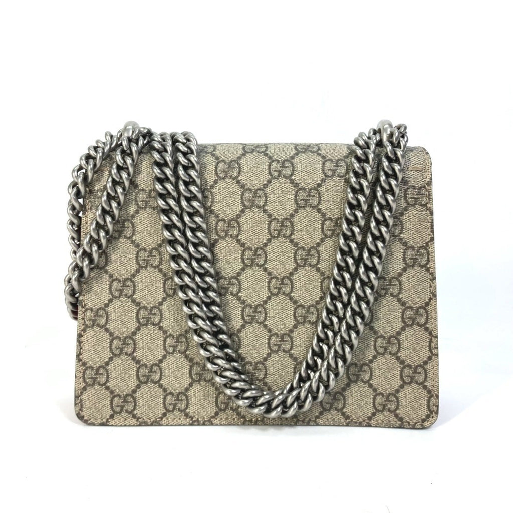 Gucci Beige Red Color Gg Supreme Shoulder Bag (Pre-Owned)