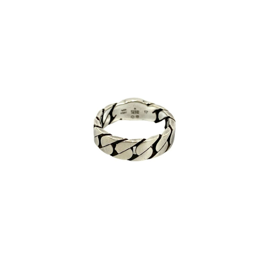 Gucci Silver Pink Silver 925 Band Ring (Pre-Owned)