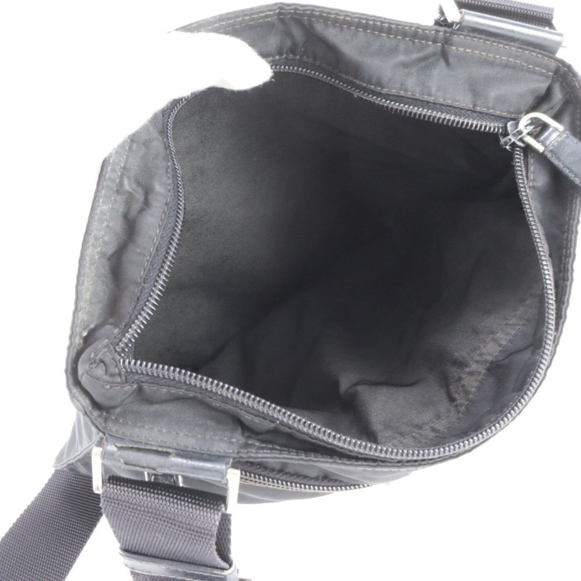 Prada Black Nylon Leather Shoulder Bag (Pre-Owned)