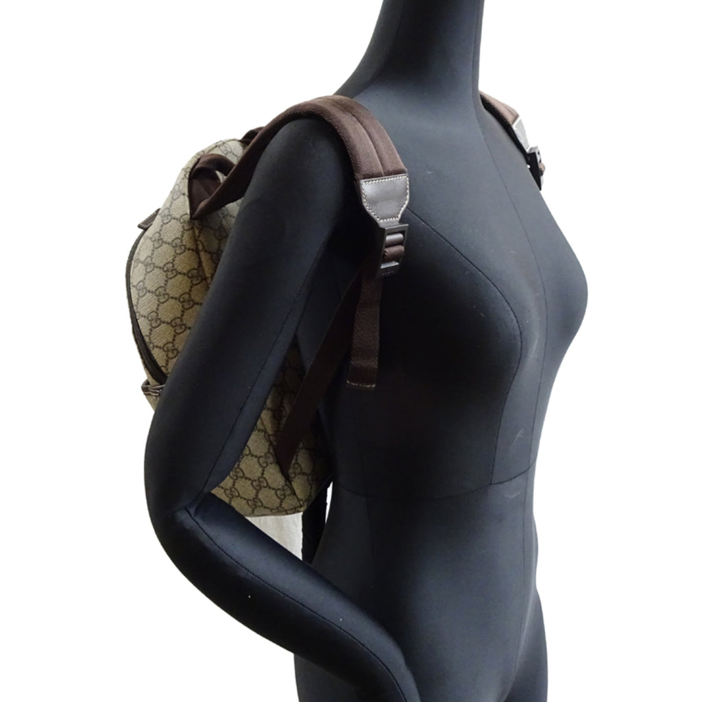 Gucci Brown Gg Supreme Leather Backpack (Pre-Owned)