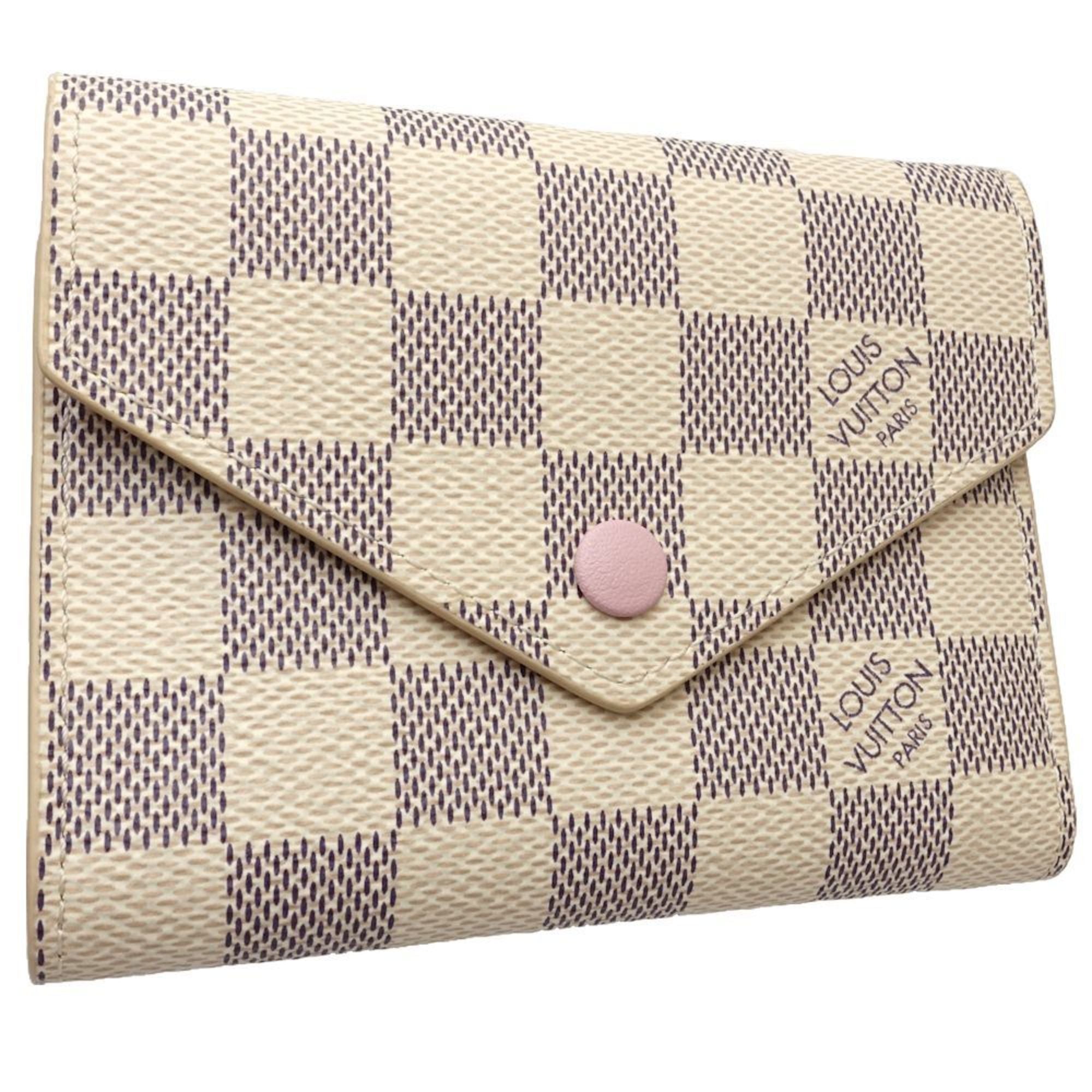 Louis Vuitton Damier Azur Rose Ballerine White Damier Azur Wallet (Tri-Fold) (Pre-Owned)